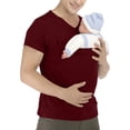 thumbnail image 2 of Mens Dad Shirts Baby Carrier Shirt Short Sleeve T-Shirt with Pocket, 2 of 5
