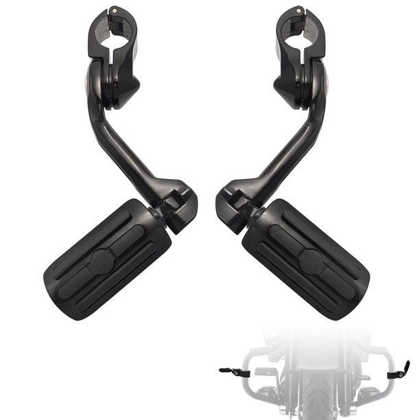 FOVPLUE Estriberas de carretera de 1,25 pulgadas, clavijas de carretera ajustables en ángulo largo con soportes para Harley Touring Street Glide Electra Glide Road King Softail CVO Dyna Trike VRSC Spo