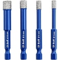 thumbnail image 1 of Brocas de diamante de 4 piezas para azulejos de cerámica, azulejos de porcelana, azulejos de piedra de vidrio. 4 tamaños (5/6/8/10 mm), 1 of 5