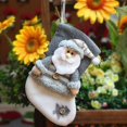 thumbnail image 3 of Calcetines navideños de lino para decoración del hogar, adornos para árboles de Navidad, bolsa de muñeco de nieve de Papá Noel gris, decoración para fiesta en el hogar (3 unidades,, 3 of 4