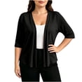 thumbnail image 1 of fatyb Womens Plus Size Cardigan Half Sleeve Lightweight Jacket Open Front Summer Casual Loose Cover Up, 1 of 7