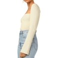 thumbnail image 3 of ORUYROP Pull pour Femmes Col Cœur Bustier Côtelé Corset Tricoté Manches Longues, 3 of 7