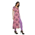 thumbnail image 3 of Moomaya Women Cotton Short Sleeve Kurta Long Tunic Printed Front Slit Kurtis, 3 of 6