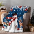 thumbnail image 2 of Winter Christmas Flannel Blanket for Bed,Travel and Camping, Snowman Red Christmas Ball Pine Leaves Blue Style Super Soft Cozy Blanket for All Seasons 40"x60", 2 of 9