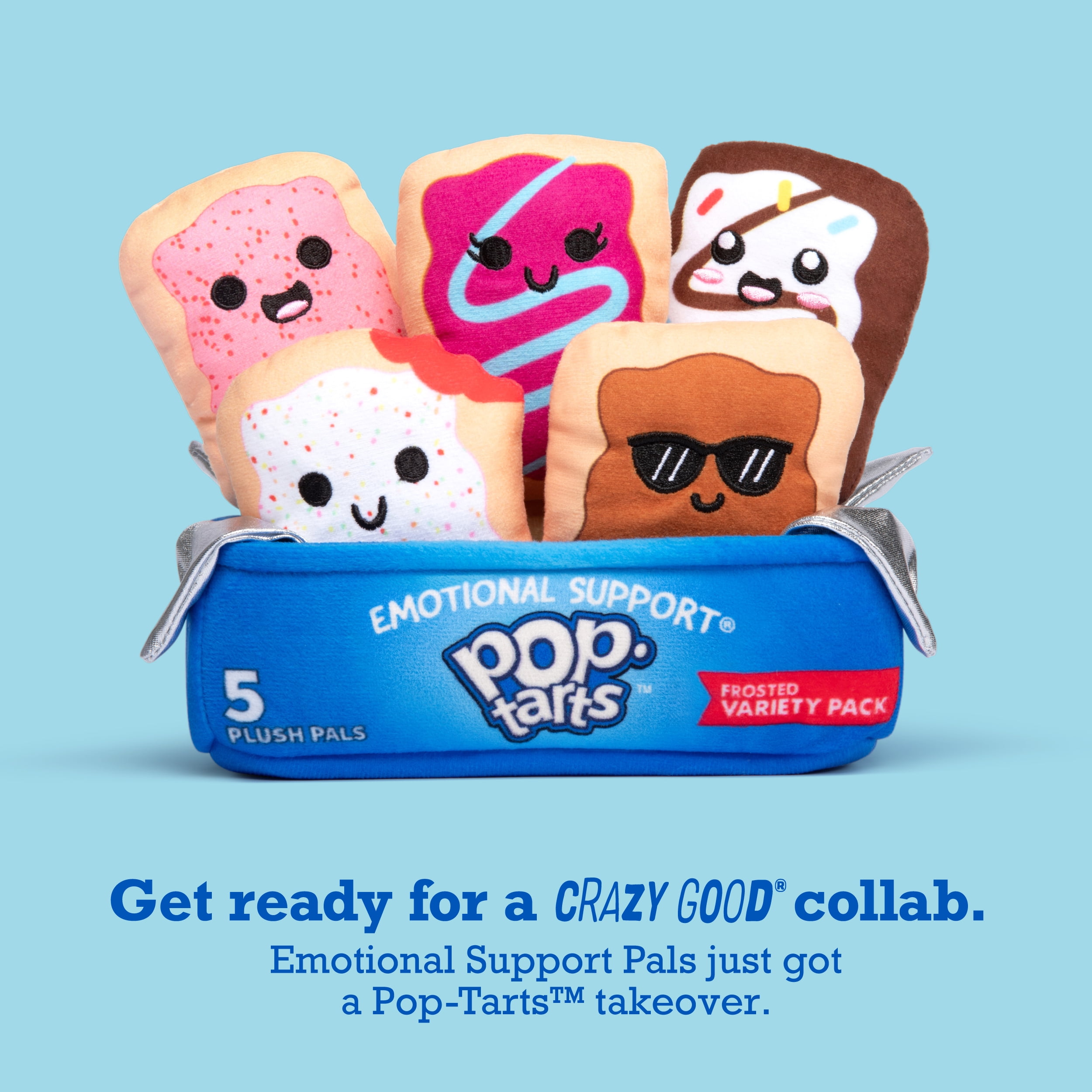 Pop-Tarts™ Emotional Support Pals , Snack-Inspired Plushies, Includes 5 Plush Pals with Plush Box