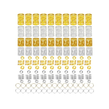 

HOMEMAXS 90pcs Hollow Out Dreadlocks Metal Hair Cuffs Braiding Beads Hair Accessory Hair Decoration Filigree Tube for Women Men