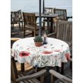 thumbnail image 2 of Outdoor Tablecloth with Umbrella Hole Zipper Red Poppy Flower Round Tablecloth 54" Waterproof Outside Table Cloth Garden Floral Botanical Painting Patio Table Cover Tablecloths for Picnic Party, 2 of 8