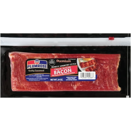 Plumrose Hearty Country Style Thick Sliced Bacon 24 Oz Package