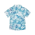 thumbnail image 6 of Binienty Tropical Hibiscus Flower Hawaiian Shirt Kids Girls Short Sleeve Aloha Shirt Thin Comfy Cuban Collar Top Breathable Kids Beach Outfits, 6 of 7