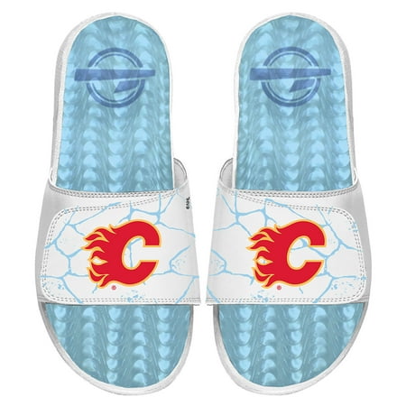 

Men s ISlide White Calgary Flames Ice Gel Slide Sandals