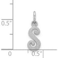 thumbnail image 4 of 14K White Gold 14Kw Casted Script Letter S Initial Charm Made In United States wch138-s, 4 of 6