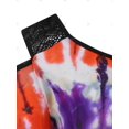 thumbnail image 3 of Panel de encaje Tie Dye Shoulder abierto más tamaño superior Rosegal  Camisetas tallas grandes, 3 of 5