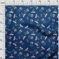 thumbnail image 2 of oneOone Cotton Jersey Royal Blue Fabric Flower & Leaves Watercolor Sewing Fabric By The Yard Print Diy Clothing Sewing 58 Inche Wide, 2 of 4
