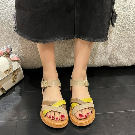 

Vedolay Shoes for Women Women s Sandals Summer Casual Orthotic Thong Sandals Yellow 8