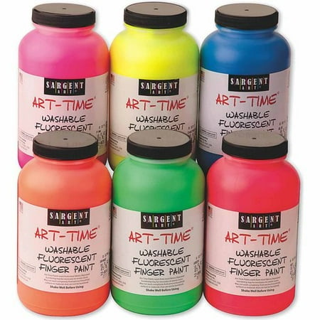 Sargent Art 16 oz Washable Fluorescent Finger Paint, Pack of 6 ... Sargent Art 16 oz Washable Fluorescent Finger Paint, Pack of 6 ...