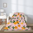 thumbnail image 2 of Throw Blanket for Couch Sofa and Bed, Delicious Orange Flower Pink Super Soft Plush Throw Blanket, Fuzzy Cuteness Comfy Warm Washable Flannel Blanket & Throws for All Season 40"x30", 2 of 5