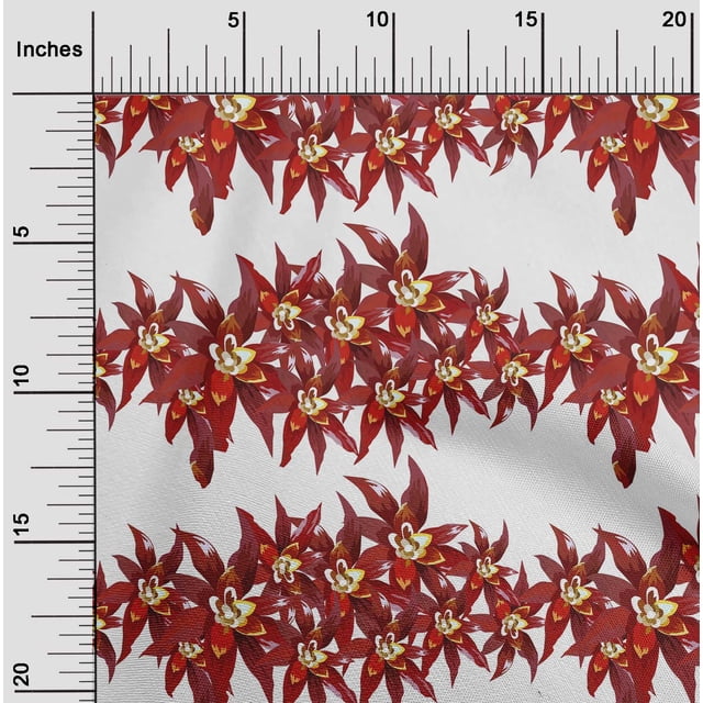 oneOone Polyester Lycra Fabric Flower Artistic Decor Fabric Printed BTY 56 Inch Wide