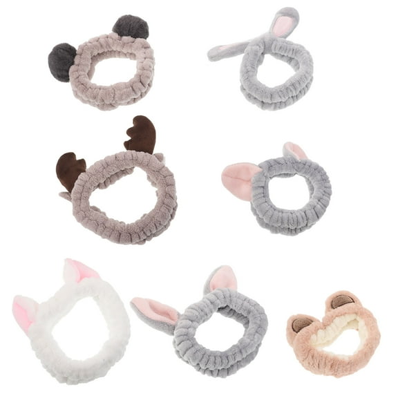 UPOUART 7-Pack Elastic Plush Headbands for Face Washing, Soft and Comfortable Assorted Colors