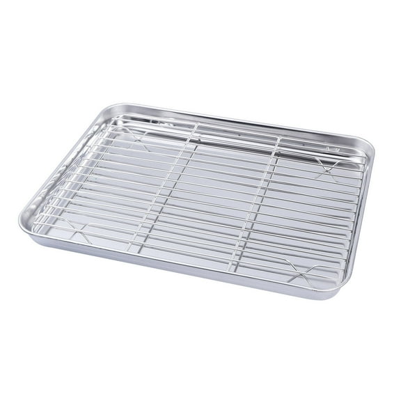 Foxnovo Baking Sheet Silver Rectangular 1 Set 15.9X12X1 In