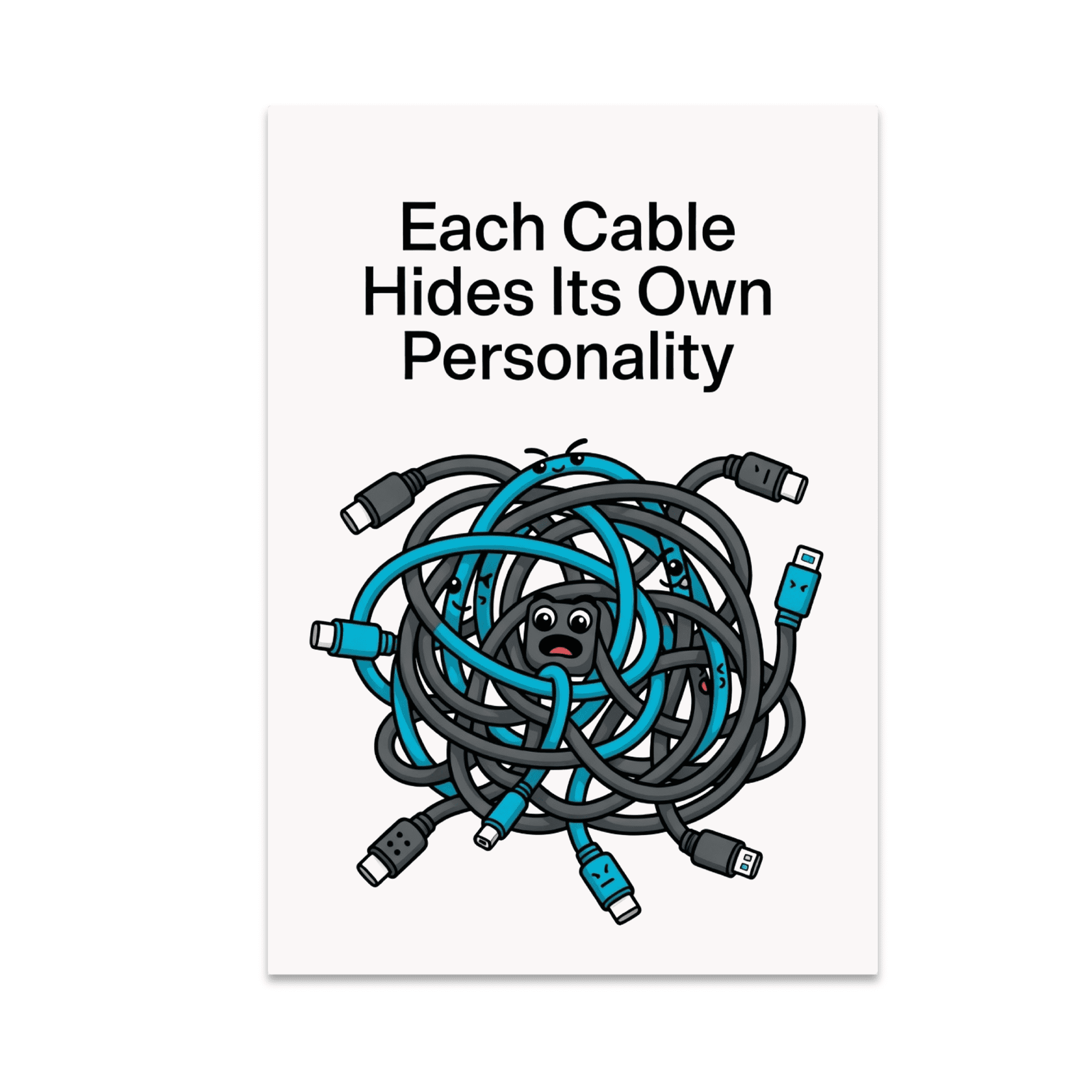 Each Cable Hides Its Own Personality - Tech Enthusiast - 13x19 Poster Print