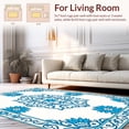 thumbnail image 2 of ODIKA 4'x6' Machine Washable Non-Slip Area Rug, Elegant Medallion Vine Botanical Tapestry Swirl Enchanted Garden High Traffic Rug with Pad, Blue, 437692, 2 of 8