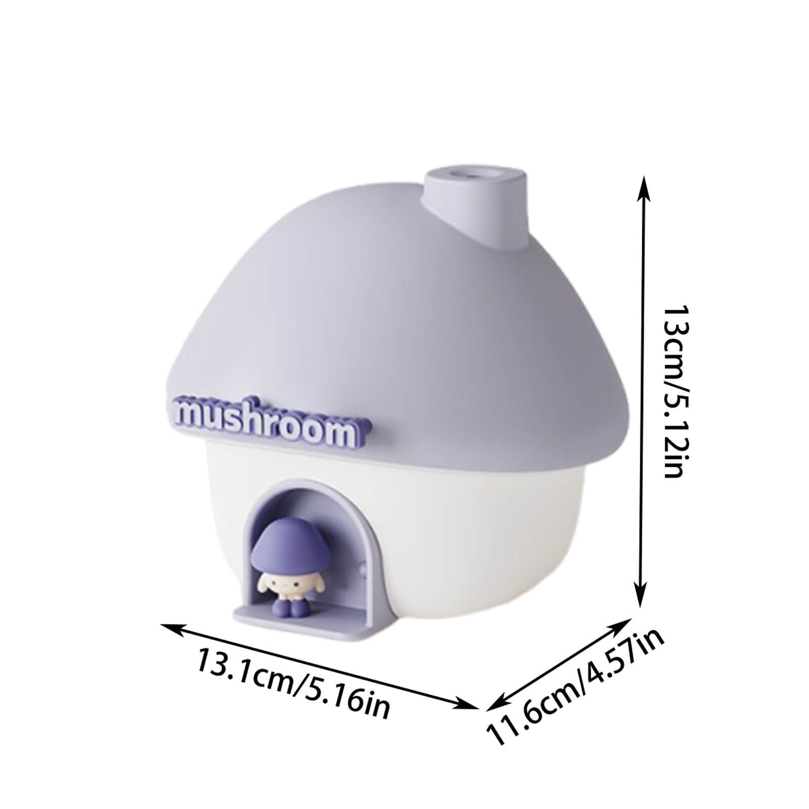 Kingfansion Cute Mushroom House Humidifier, 300ml Small Cool Mist Humidifers, USB Rechargeable Mini Portable Air Humidifer with Night Light, 7 Color Gradient Light for Bedroom Desk