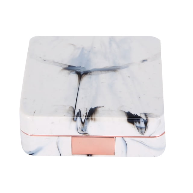 Marble Contact Lens Case,Portable Marble Surface Mirror Square Contact Lens Case Contact Lens Case Professional Grade