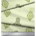 thumbnail image 3 of Soimoi Cotton Voile Fabric Leaves Block Printed Fabric 1 Yard 56 Inch Wide, 3 of 5
