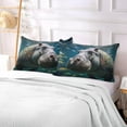 thumbnail image 6 of Coolnut Cute Hippo Plush Pillow Case, Zippered Bed Pillow Pillowcases, Super Soft and Cozy Pillowcase Covers for Sleep Decor Giftsation - Standard Size 20x26in, 6 of 7