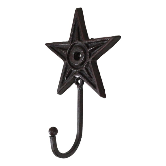 Cast Iron Rustic Western Star Wall Hanger Coat Jacket Towel Hook Set Of 4