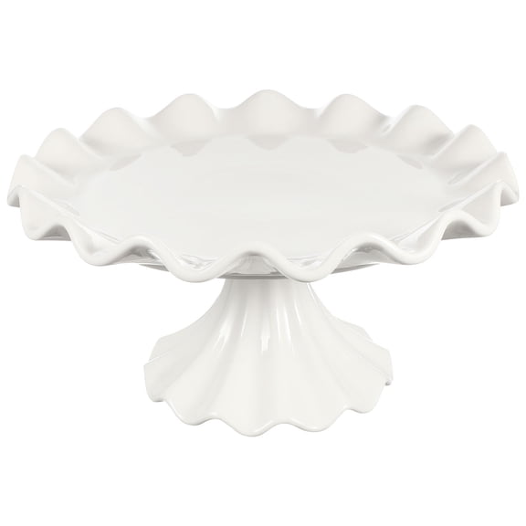 Hemoton Dessert Stand for Party Ceramic Tableware 24.00X24.00X13.00CM White