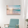 thumbnail image 2 of Beach Canvas Wall Art Bathroom: Seascape Coastal Picture Ocean Sunset Scene Print Tropical Seaside Painting Sea Seashore Artwork for Living Room Bedroom Decorations 20 x 16 Inches, 2 of 6