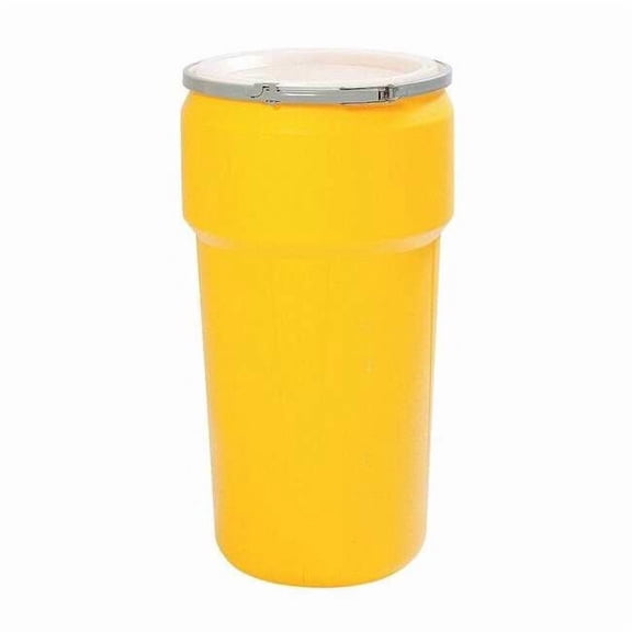 Eagle Mfg Open Head Transport Drum, Polyethylene, 20 gal, Unlined, Yellow 1623M