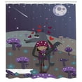 thumbnail image 3 of Fantasy Shower Curtain, Red Riding Hood Themed Illustration of Wolf and a Little Girl By the Night, Fabric Bathroom Set with Hooks, 69W X 75L Inches Long, Violet and Taupe, by Ambesonne, 3 of 3