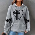 thumbnail image 4 of Chandails à Capuchon pour Femmes, Blouse à Manches Longues Imprimée Décontractée Sweat à Capuche, 4 of 5