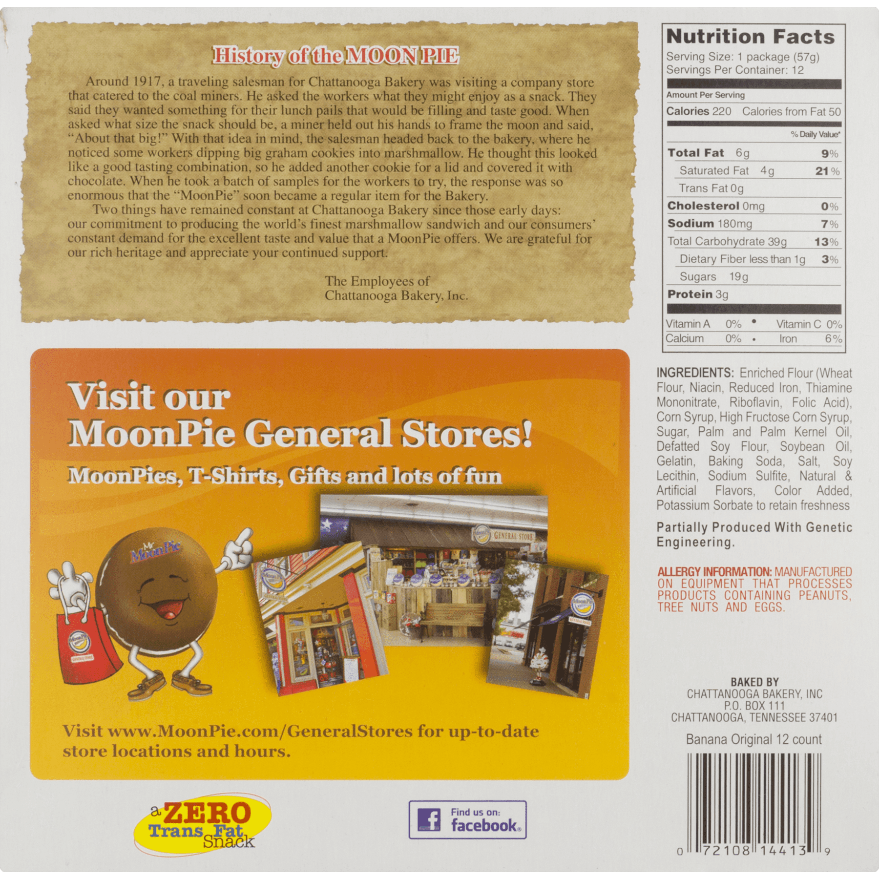 8 PackS : Original MoonPie Banana - 12 count box
