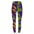 thumbnail image 3 of Hvot&aat Women Mardi Gras Leggings Stretch High Waisted Yoga Pants Sparkly Printed Carnival Party Pant, 3 of 5