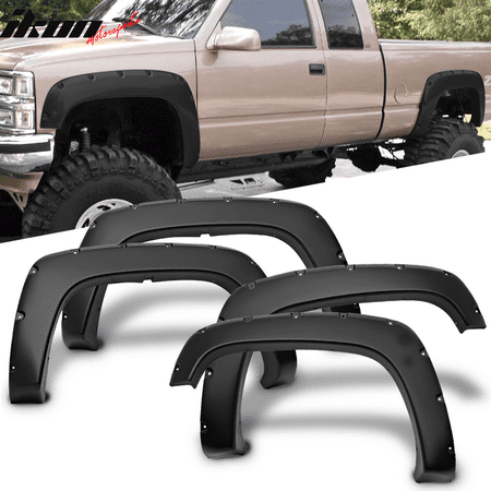 Fits 88-98 Chevy C1500 K1500 Pocket Rivet Style Fender Flares 4PC - (Best Jk Fender Flares)