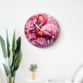thumbnail image 4 of 14 Inch Wall Clock Battery Operated Silent Clock Decorative for Office, Kitchen, Outdoor, Living Room，Beautiful Watercolor Flamingo Colorful Paint Splash Multicolor, 4 of 4