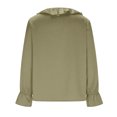 thumbnail image 4 of Women Ruffled Blouse Long Sleeve Button Up Top V Neck Business Casual Office Shirt Dressy Victorian Collar Work Outfit Tops, 4 of 7