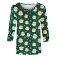 thumbnail image 5 of Women's Christmas Sweatshirts 3/4 Sleeve Shirts Christmas Snowflakes Print Pullover Sweater Blouses Thermal Lounge Warm Tops Spring Outfits 2025 Pullover Fall Winter Christmas Clothes, 5 of 5