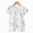 thumbnail image 2 of kpoplk Newborn Infant Romper Short Sleeve Summer Cotton Jumpsuit Cute Embroidery Soft Onesie for Baby Boy Girl 0-12 Months Size 12-18 Months,Light Blue, 2 of 4