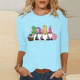 thumbnail image 3 of Hauts pour Femmes Imprimé Col Rond Pâques Imprimé Manches 3/4 T-Shirt Col Rond Chandail, T-Shirts pour Femmes, Hauts de Pâques pour Femmes, Pulls pour Femmes, 3 of 5