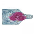 thumbnail image 1 of Rose Cutting Board, Graphic of Roses and Lilies with Soft Pastel Colors Nature Blooms Springtime Theme, Tempered Glass Cutting and Serving Board, Wine Bottle Shape, Fuchsia Blue, by Ambesonne, 1 of 1