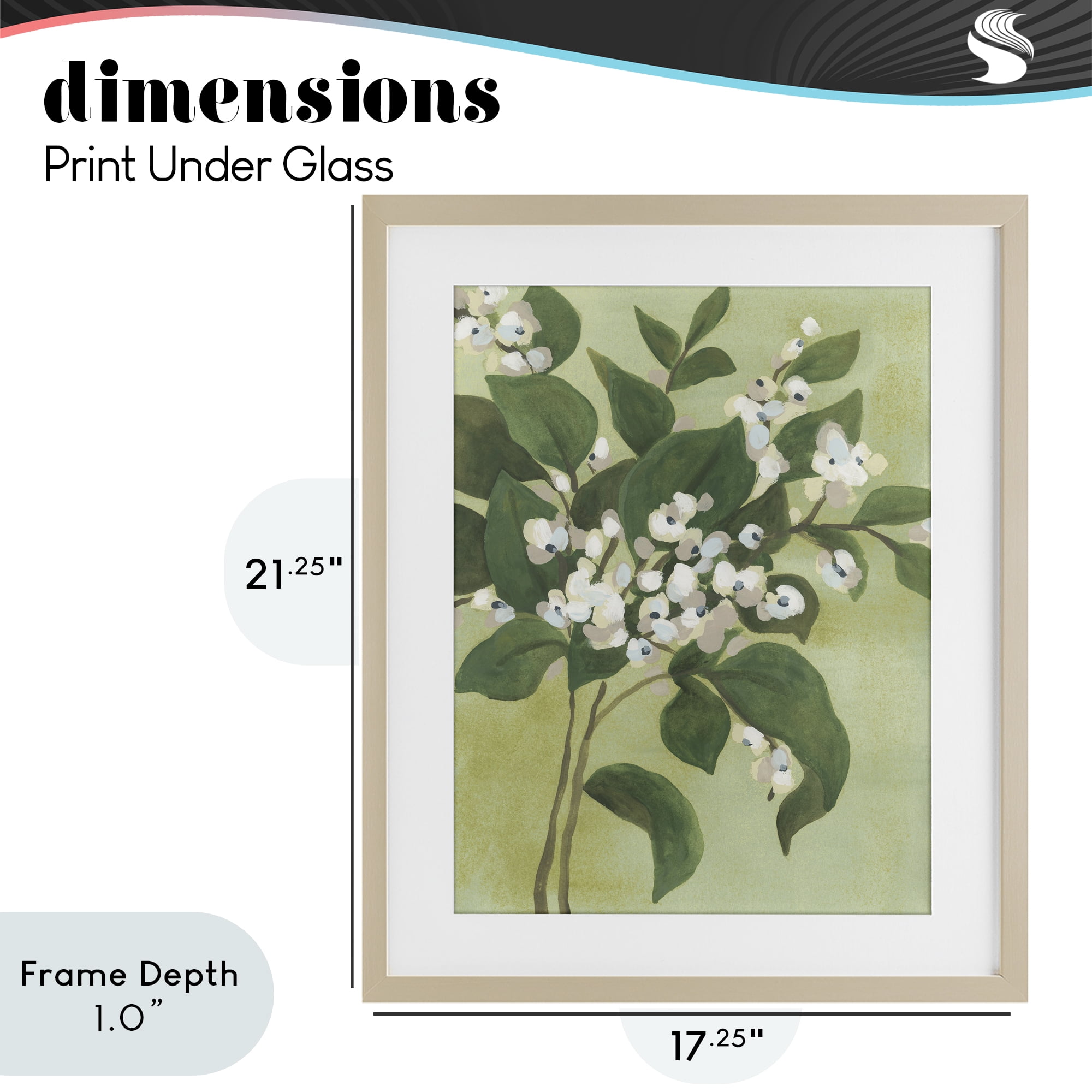 Stupell Industries Verdant Branch Blossoms Birch Framed Print Under Glass, design by June Erica Vess