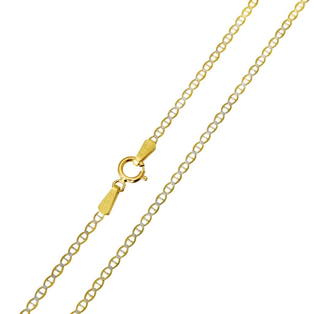 14K Real Yellow Gold Flat Mariner Two 