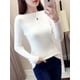 thumbnail image 1 of Suéter de punto de manga larga para mujer, Jersey informal de estilo coreano, prendas de punto blancas, Primavera e invierno, 2024, 1 of 4