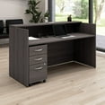 thumbnail image 3 of Arrive 72W x 30D Reception Desk with Drawers in Storm Gray - Engineered Wood, 3 of 8