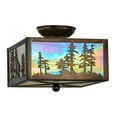 thumbnail image 4 of Meyda Tiffany 22864 Tall Pines 2 Light 14" Wide Semi-Flush Square Ceiling Fixture - Copper, 4 of 6