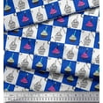 thumbnail image 3 of Soimoi Blue Cotton Voile Fabric Candle & Cupcake Party Printed Fabric 1 Yard 42 Inch Wide, 3 of 3